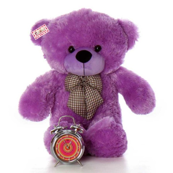 2.5 Feet Purple Big Teddy Bear with a Bow